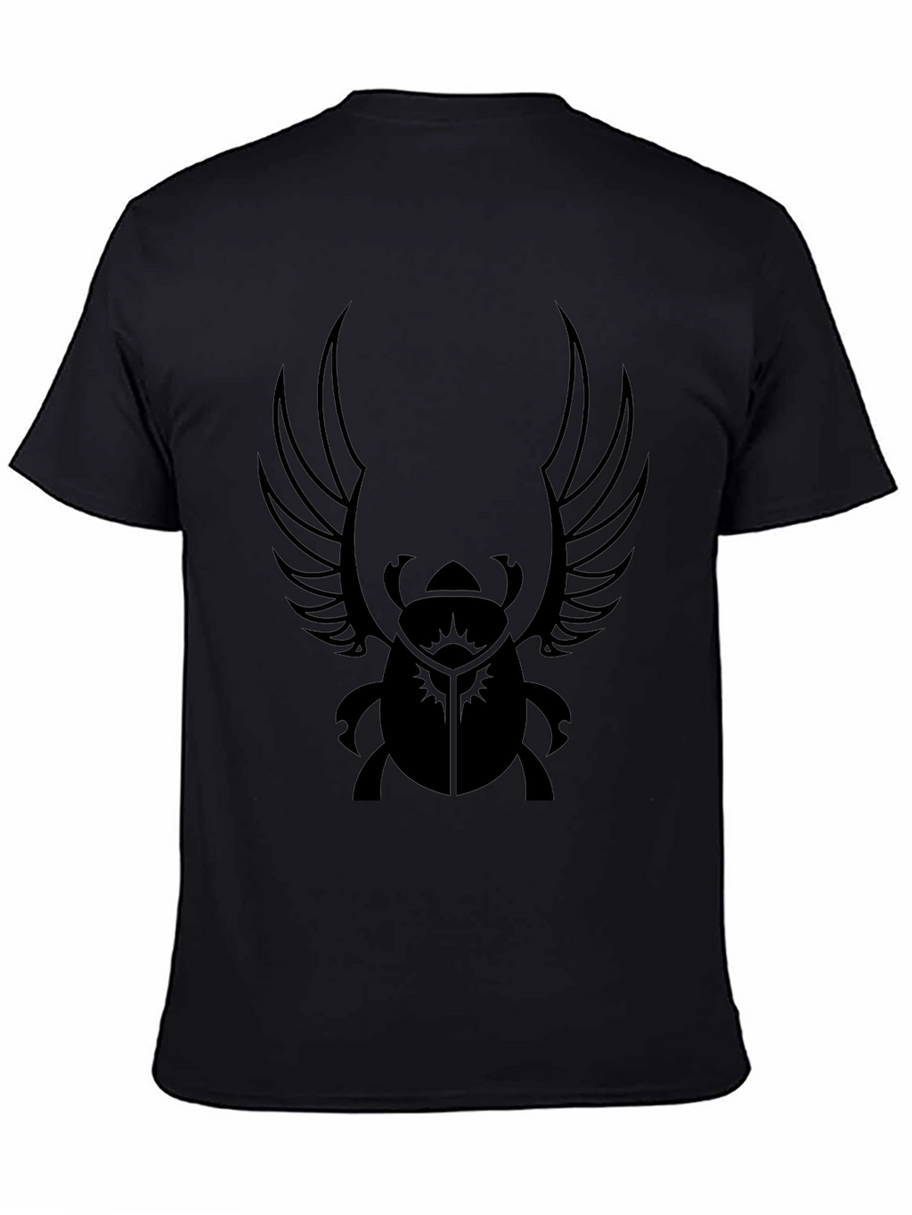 Egyptian Scarab Beetle Wings Graphic Tee - Black