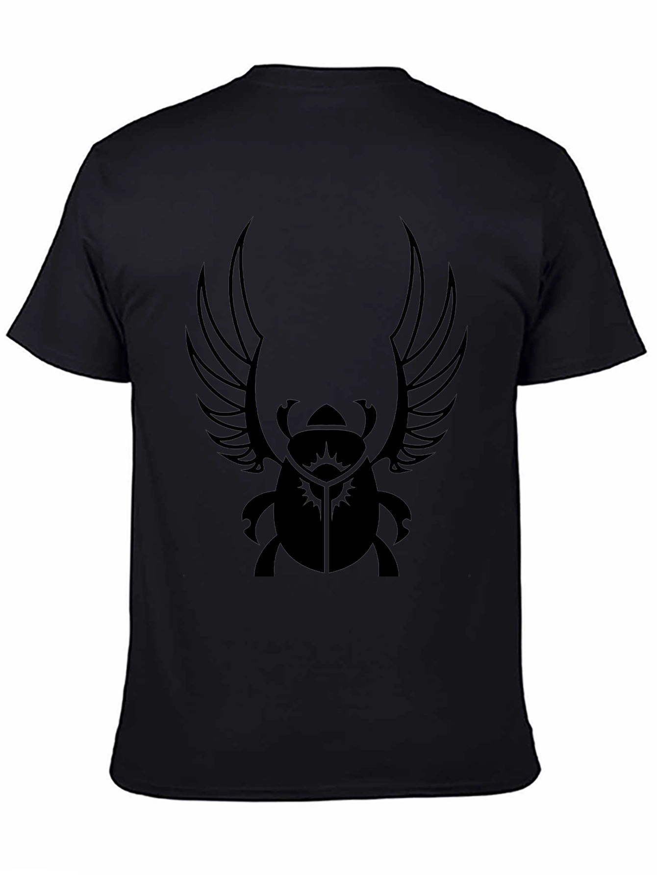 Egyptian Scarab Beetle Wings Graphic Tee - Black
