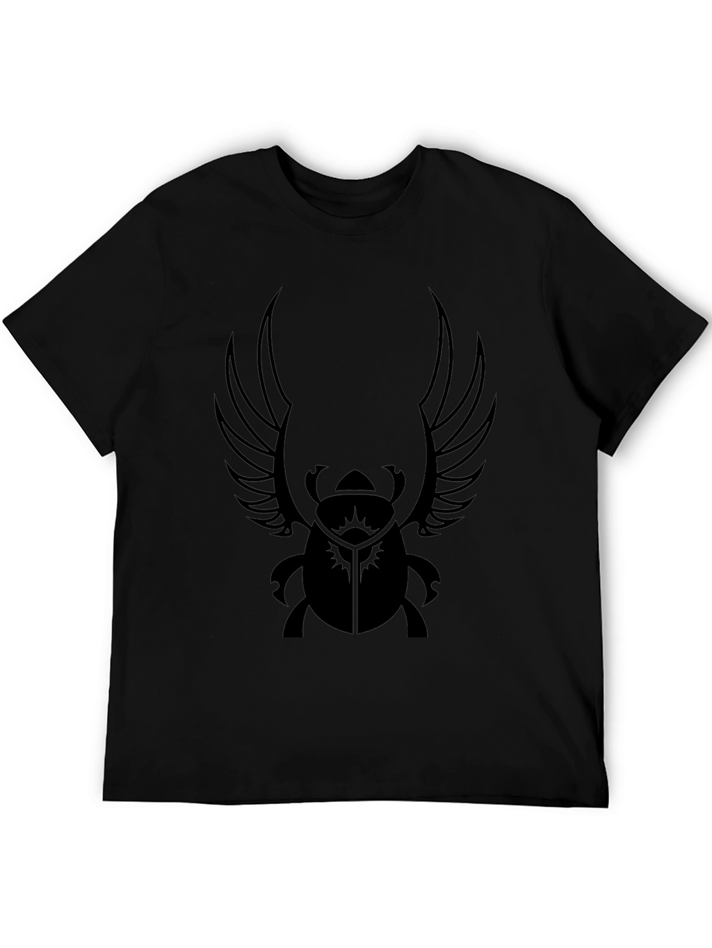 Egyptian Scarab Beetle Wings Graphic Tee - Black