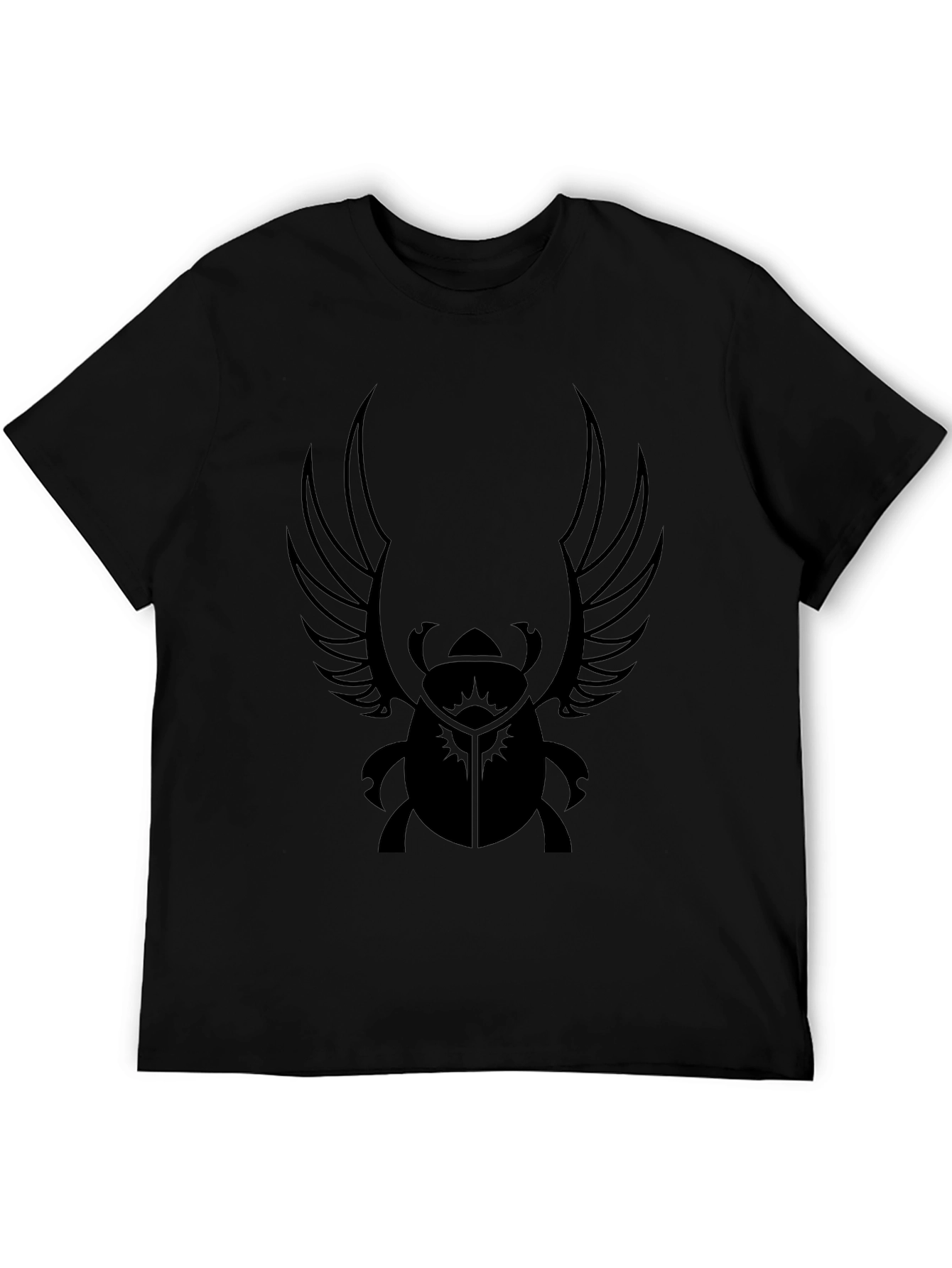 Egyptian Scarab Beetle Wings Graphic Tee - Black