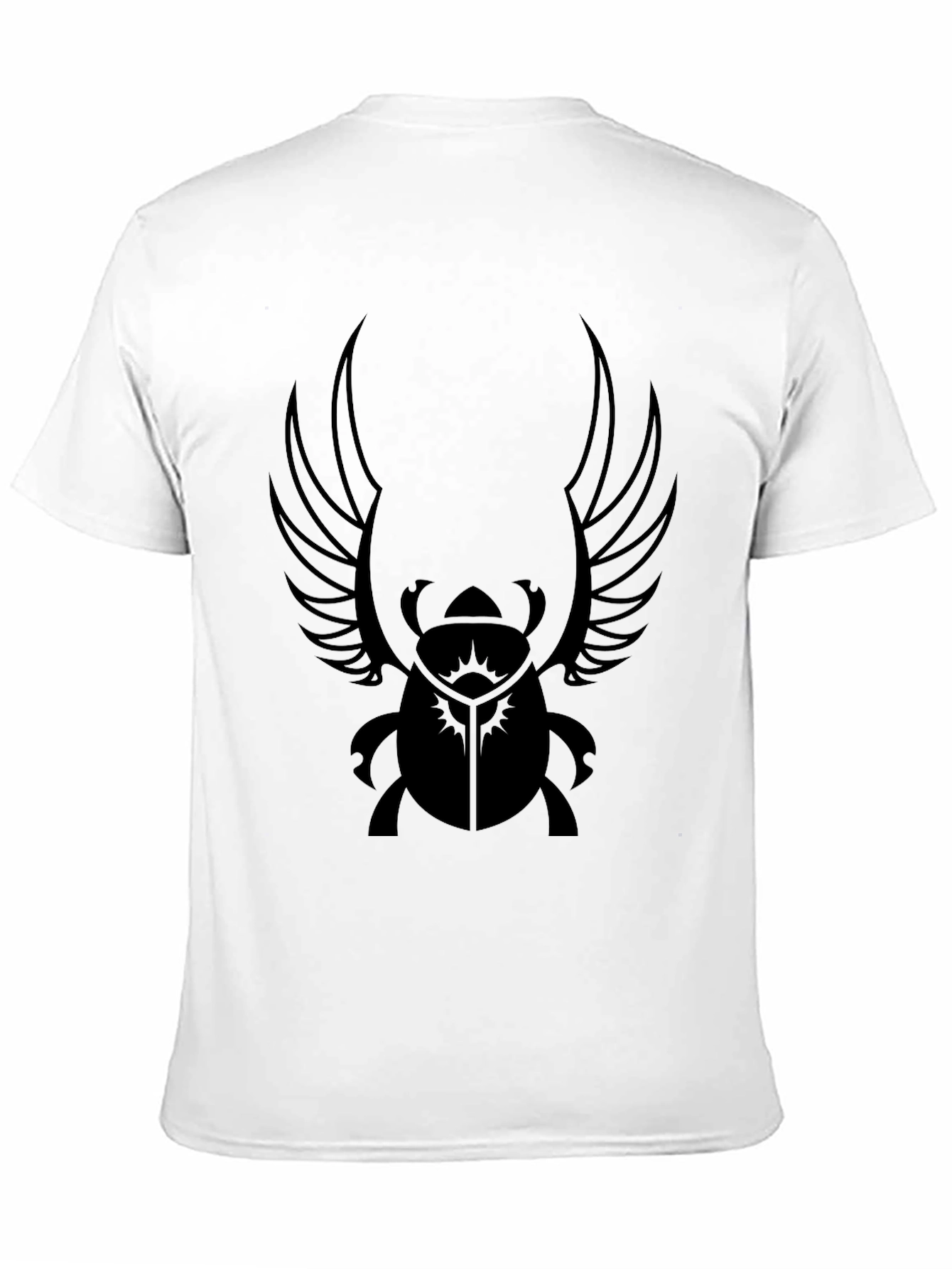 Egyptian Scarab Beetle Wings Graphic Tee - Black