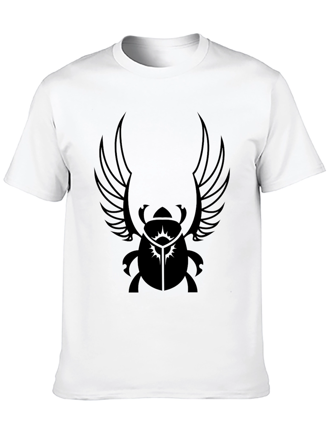 Egyptian Scarab Beetle Wings Graphic Tee - Black