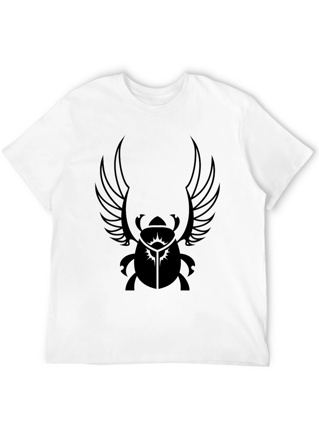 Egyptian Scarab Beetle Wings Graphic Tee - Black