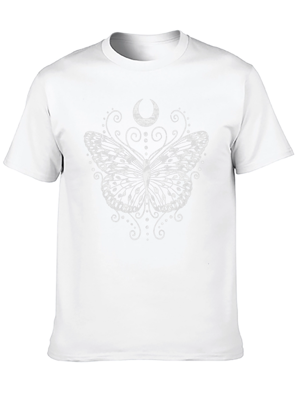Butterfly Moon Graphic Tee - Black Casual T-Shirt