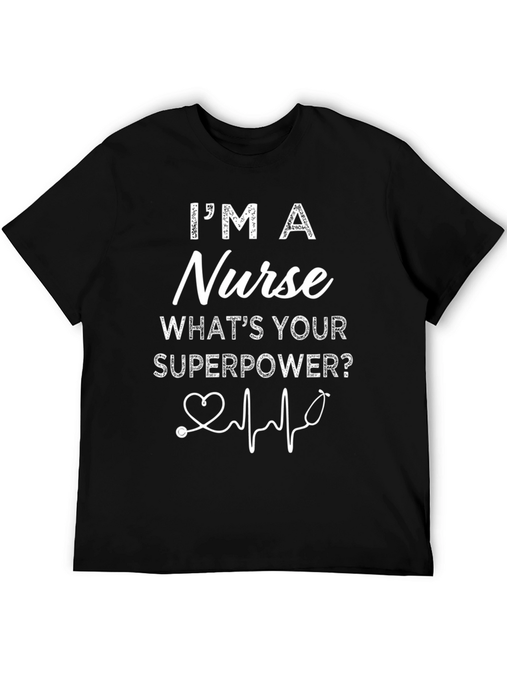Nurse Superpower Graphic Tee - Black Cotton Blend