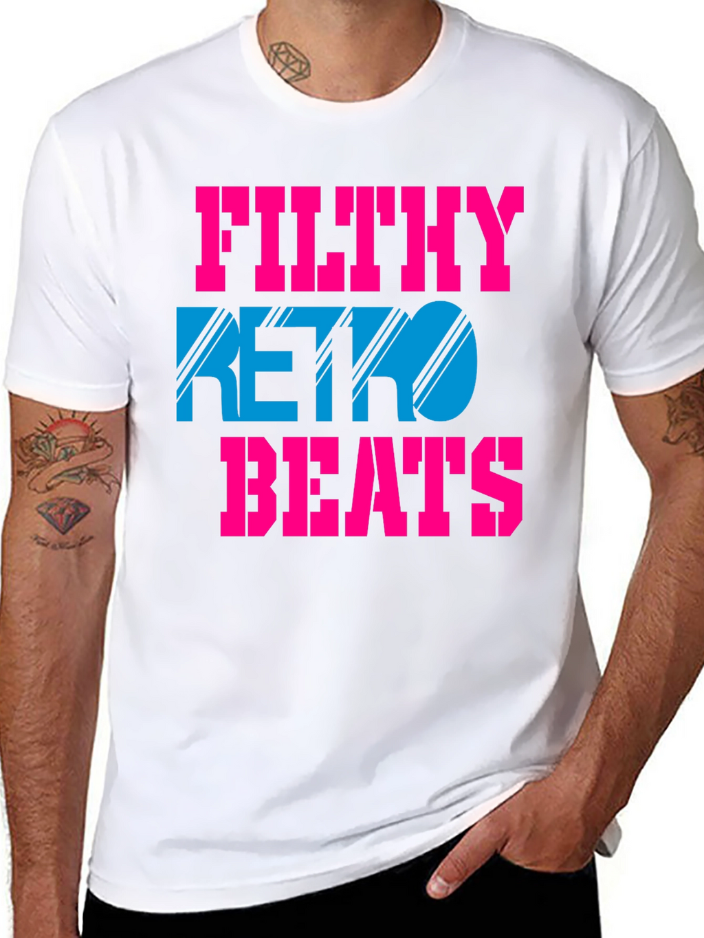 Filthy Retro Beats T-Shirt - Black Graphic Tee