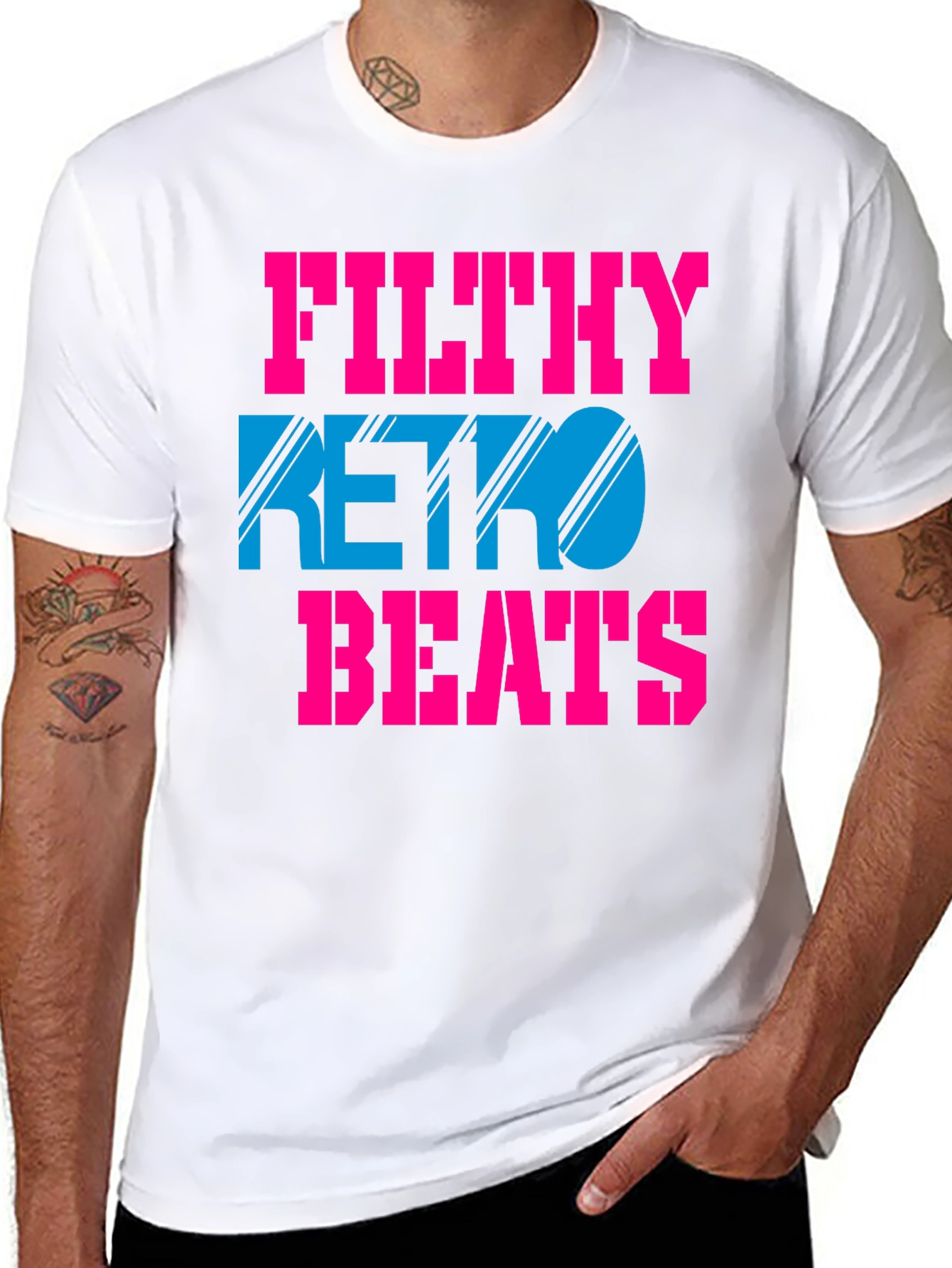 Filthy Retro Beats T-Shirt - Black Graphic Tee
