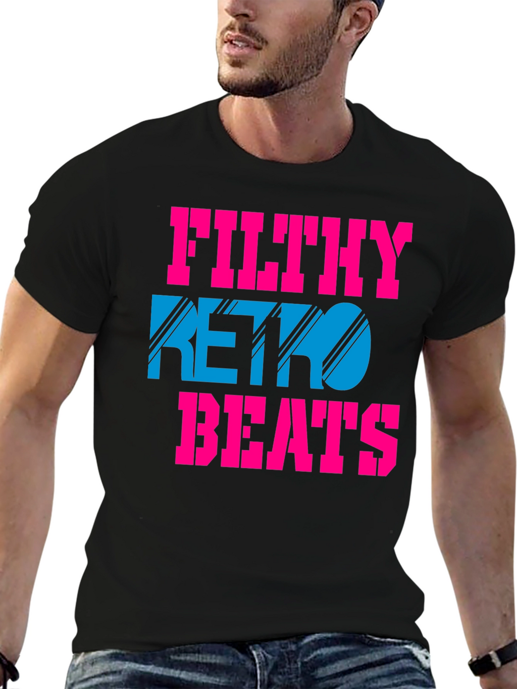 Filthy Retro Beats T-Shirt - Black Graphic Tee