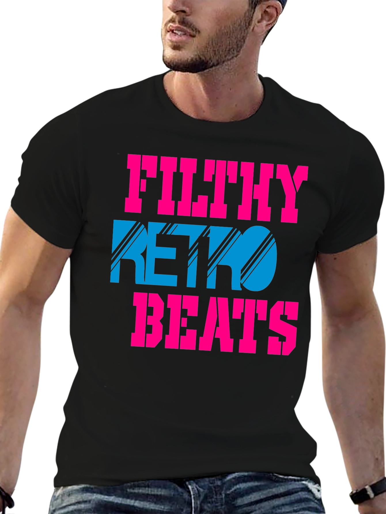 Filthy Retro Beats T-Shirt - Black Graphic Tee