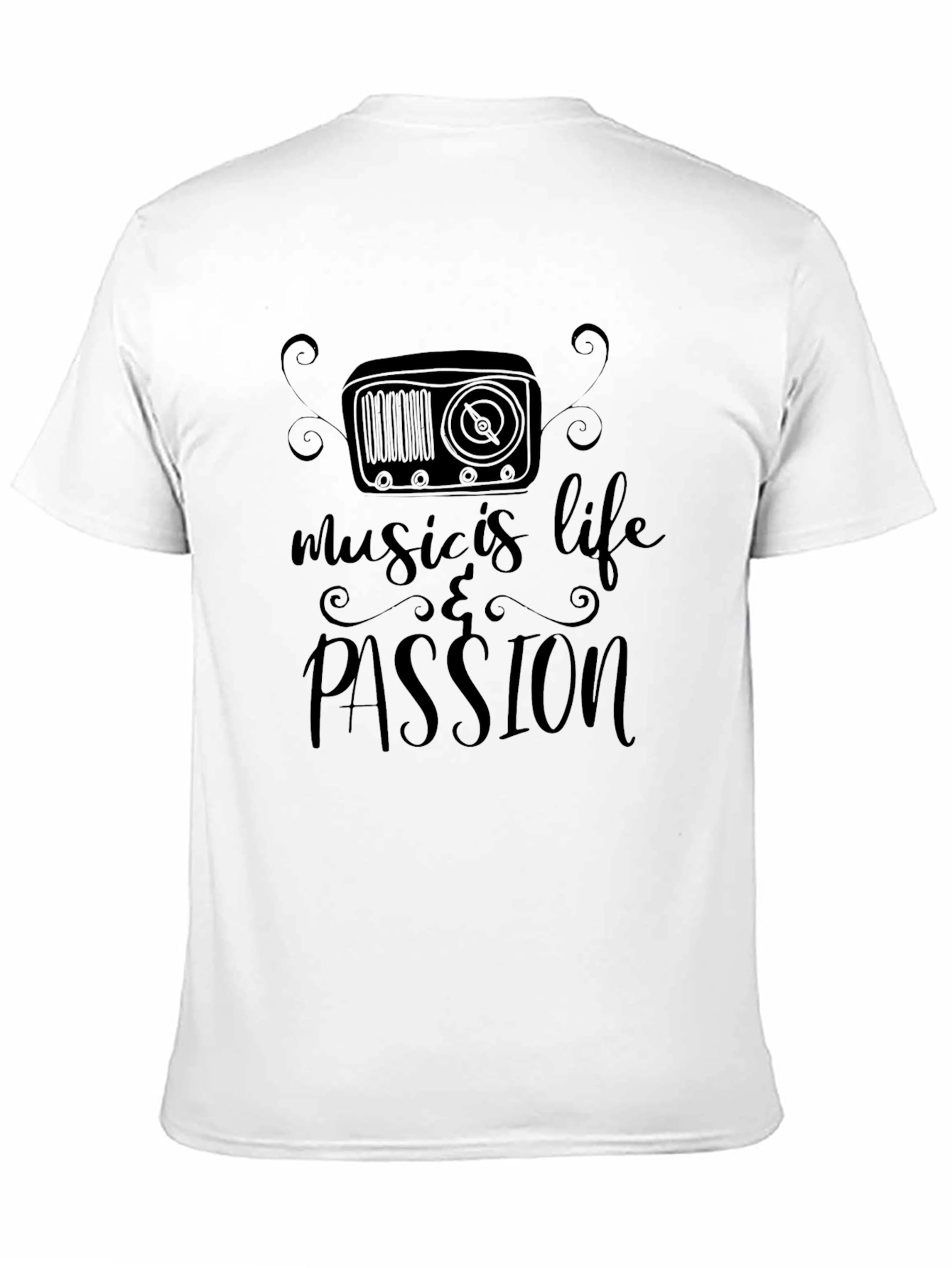 Music Is Life & Passion Black T-Shirt