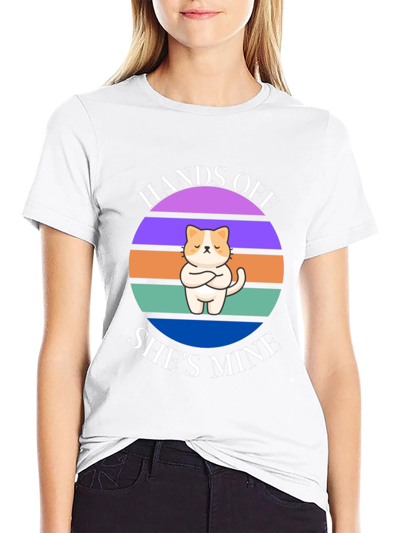 Hands Off Shes Mine T-Shirt: Cat Lover Apparel