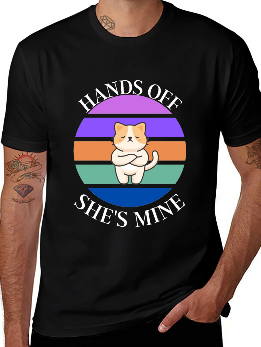 Hands Off Shes Mine T-Shirt: Cat Lover Apparel