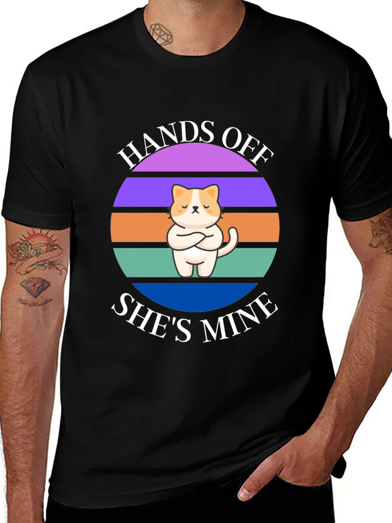 Hands Off Shes Mine T-Shirt: Cat Lover Apparel