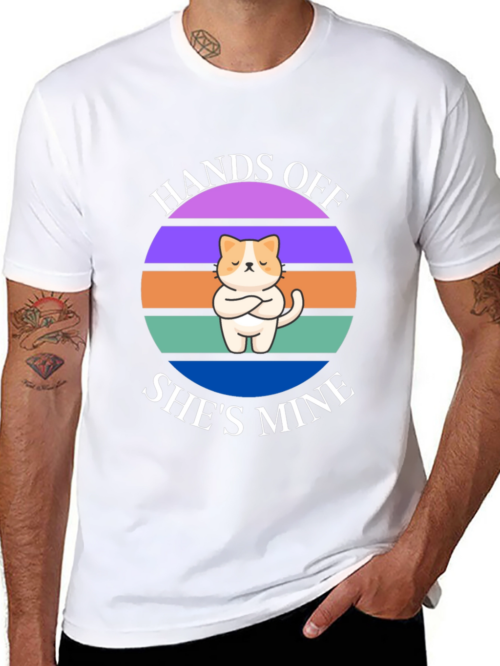 Hands Off Shes Mine T-Shirt: Cat Lover Apparel