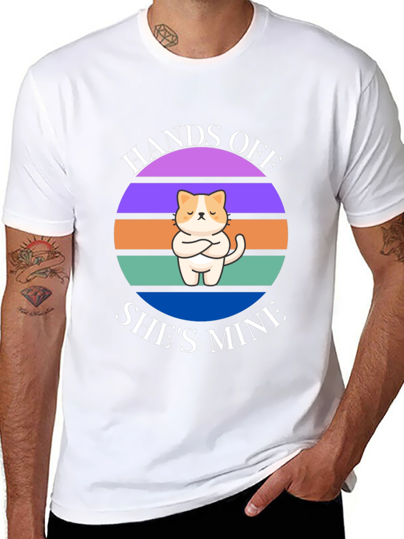 Hands Off Shes Mine T-Shirt: Cat Lover Apparel