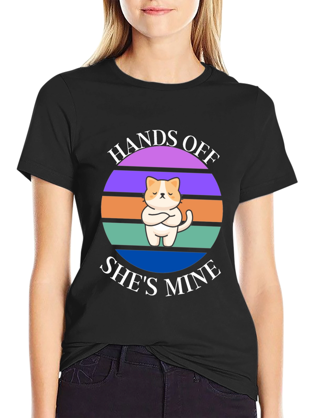 Hands Off Shes Mine T-Shirt: Cat Lover Apparel