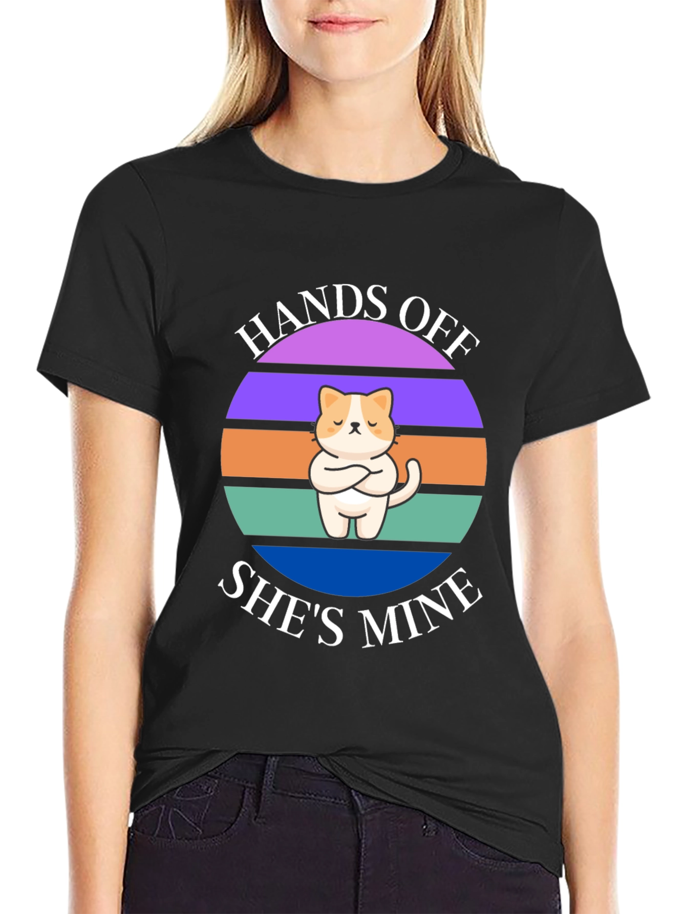 Hands Off Shes Mine T-Shirt: Cat Lover Apparel