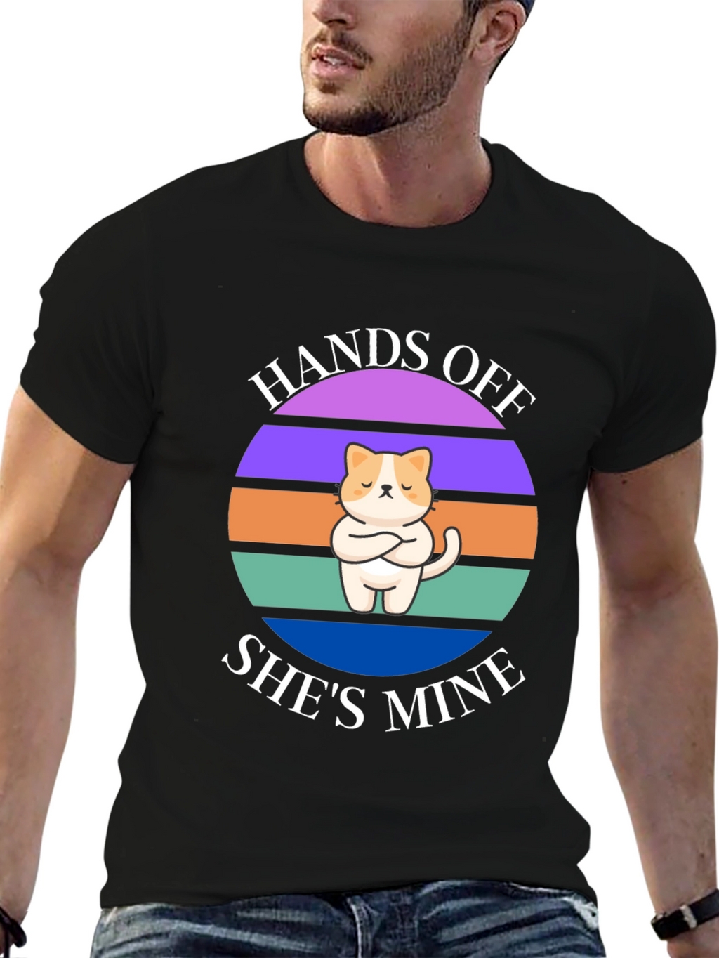 Hands Off Shes Mine T-Shirt: Cat Lover Apparel