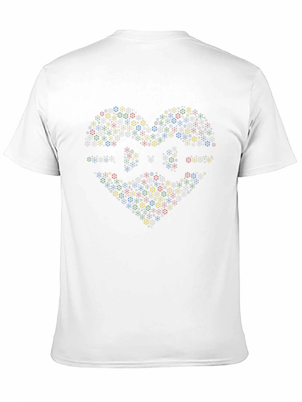 Heart Snowflake Graphic Tee - Black Cotton T-Shirt