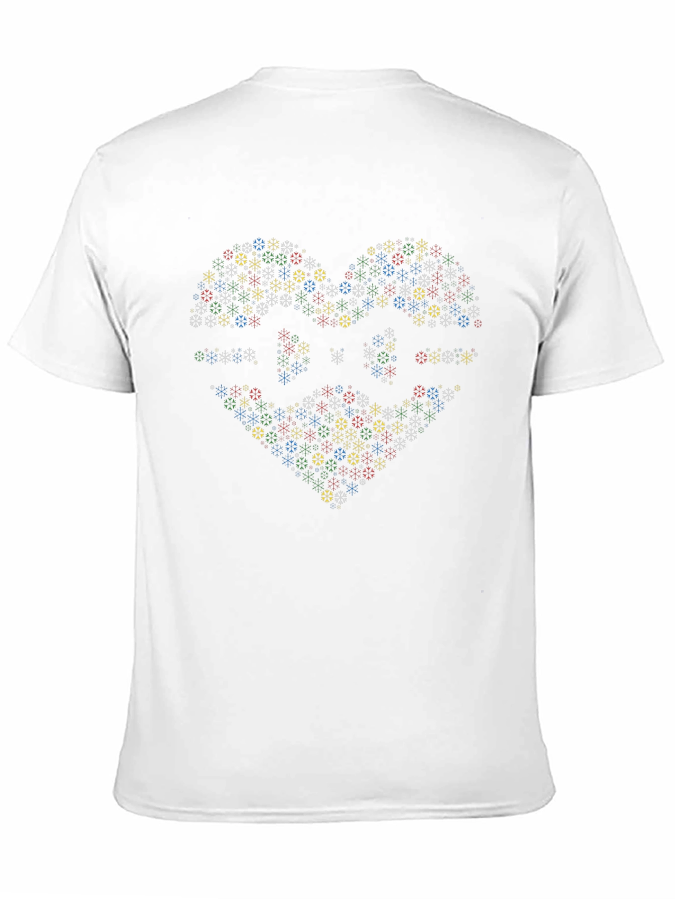 Heart Snowflake Graphic Tee - Black Cotton T-Shirt
