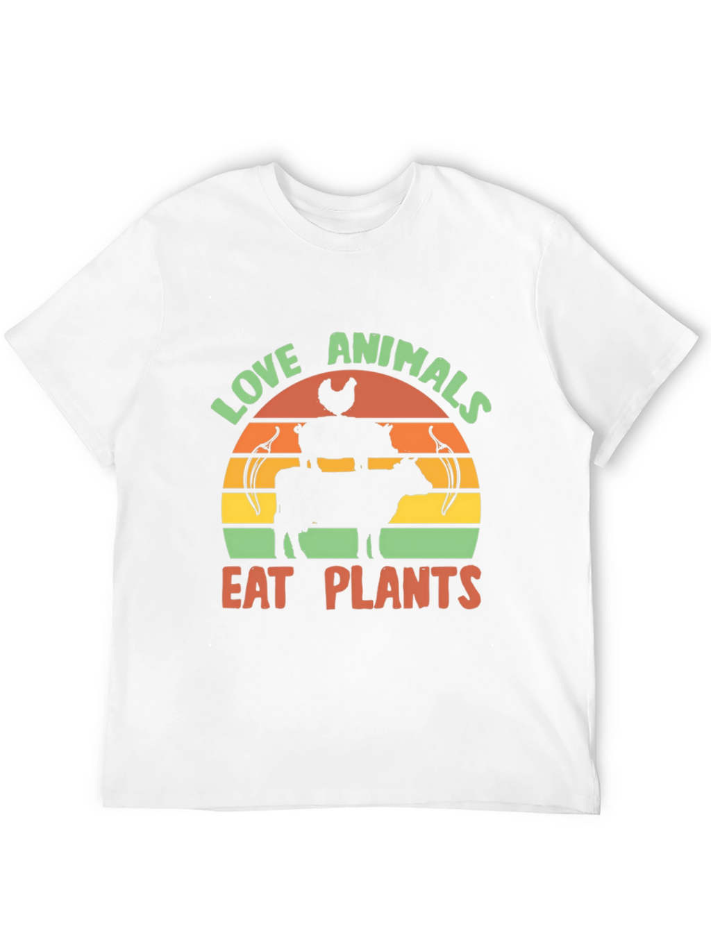 Love Animals Eat Plants Graphic Tee - Black T-Shirt