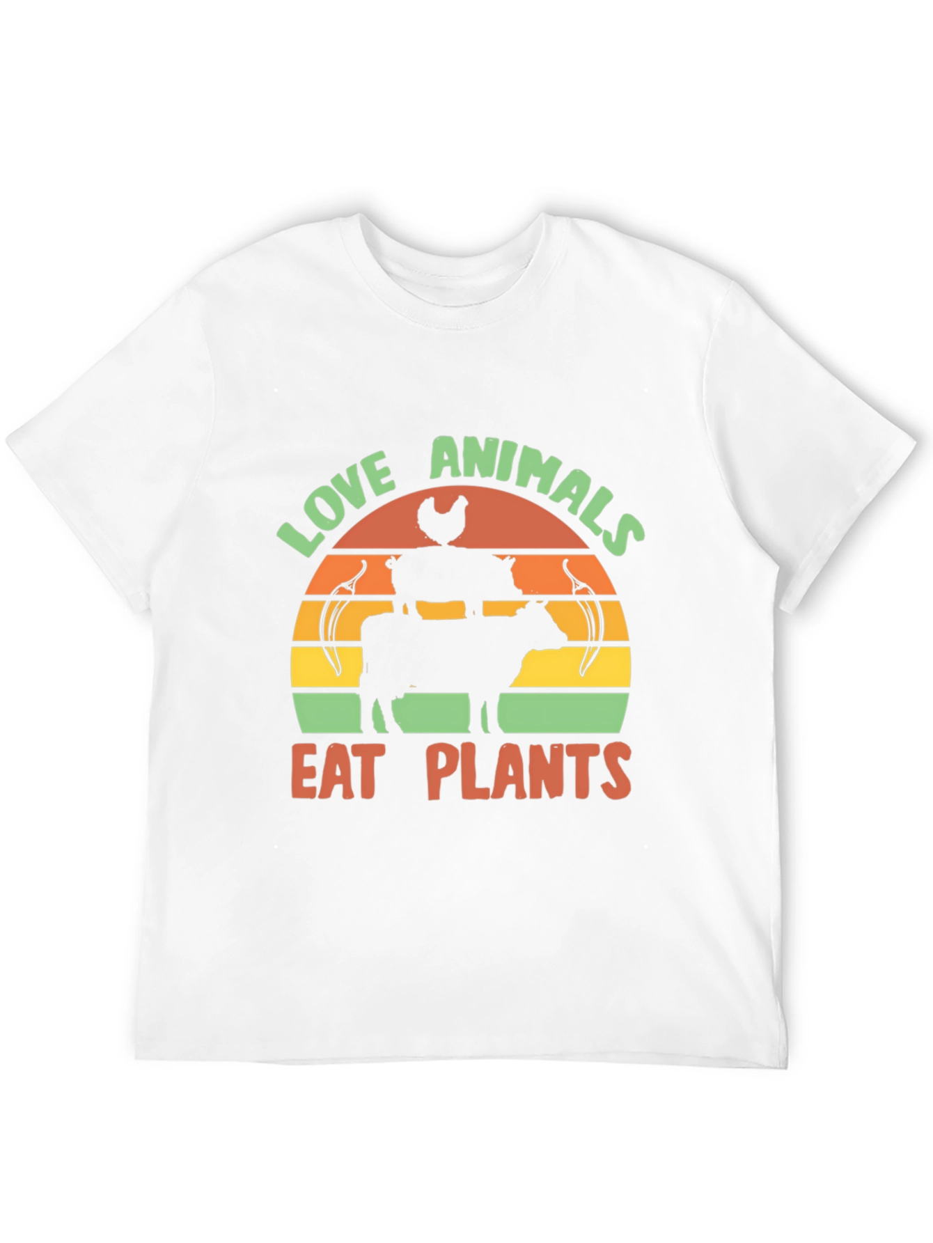 Love Animals Eat Plants Graphic Tee - Black T-Shirt