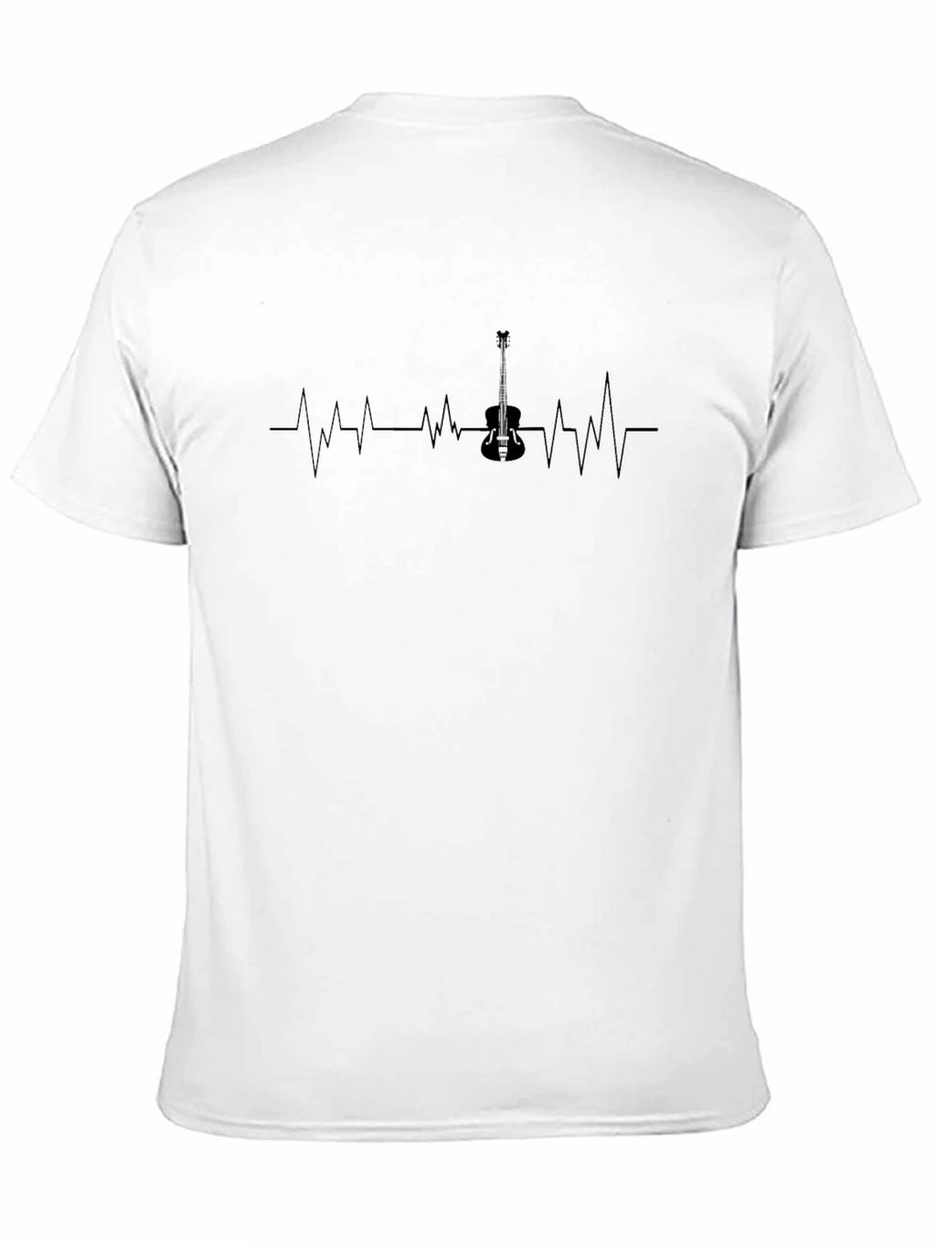 Guitar Heartbeat Black T-Shirt - Music Lover Tee