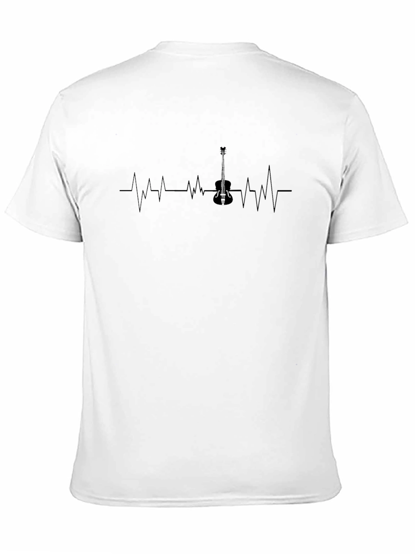 Guitar Heartbeat Black T-Shirt - Music Lover Tee