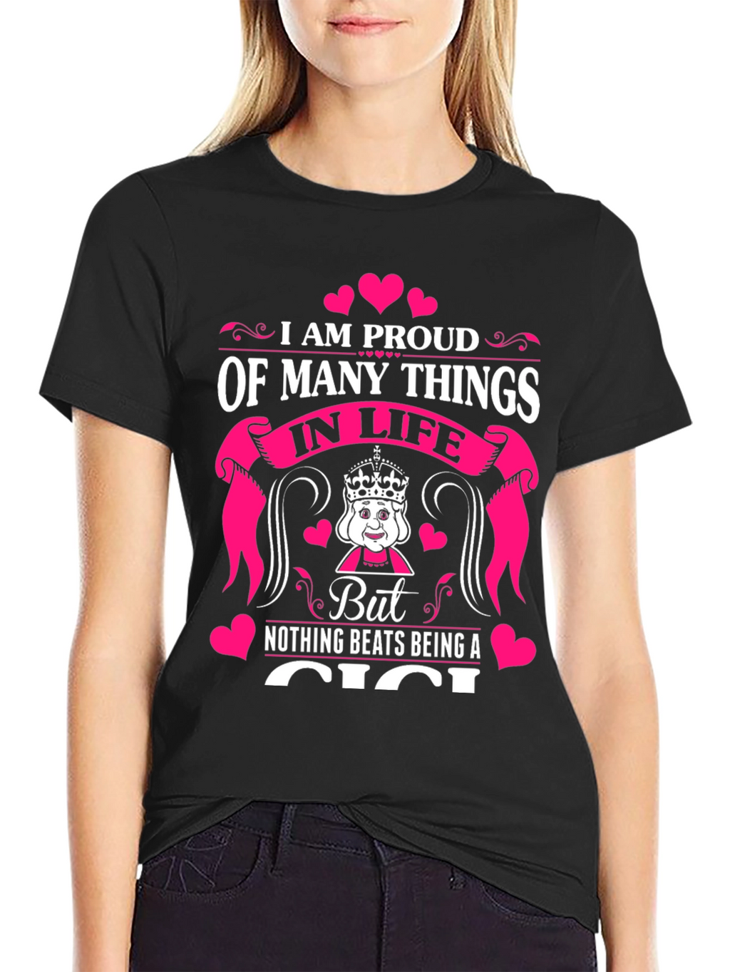 Proud Gigi Graphic T-Shirt - Black Cotton Blend