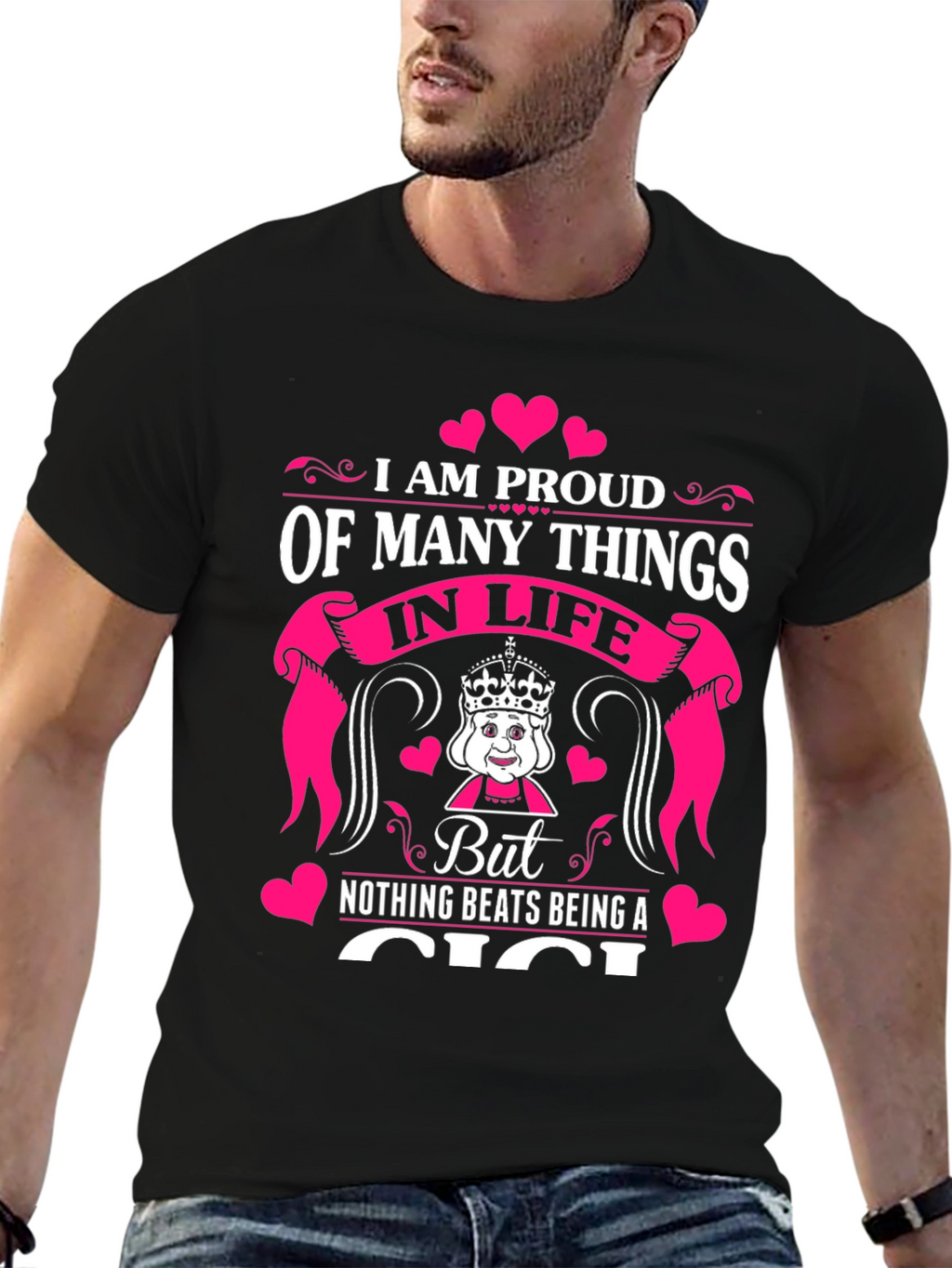 Proud Gigi Graphic T-Shirt - Black Cotton Blend