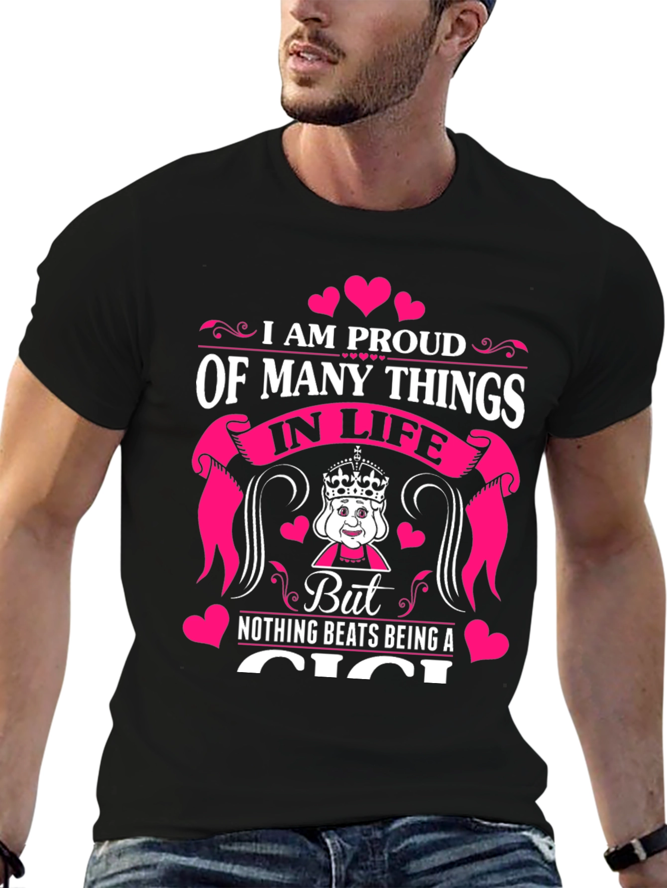 Proud Gigi Graphic T-Shirt - Black Cotton Blend