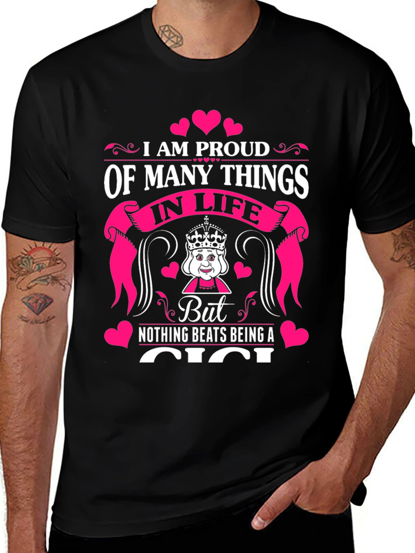 Proud Gigi Graphic T-Shirt - Black Cotton Blend