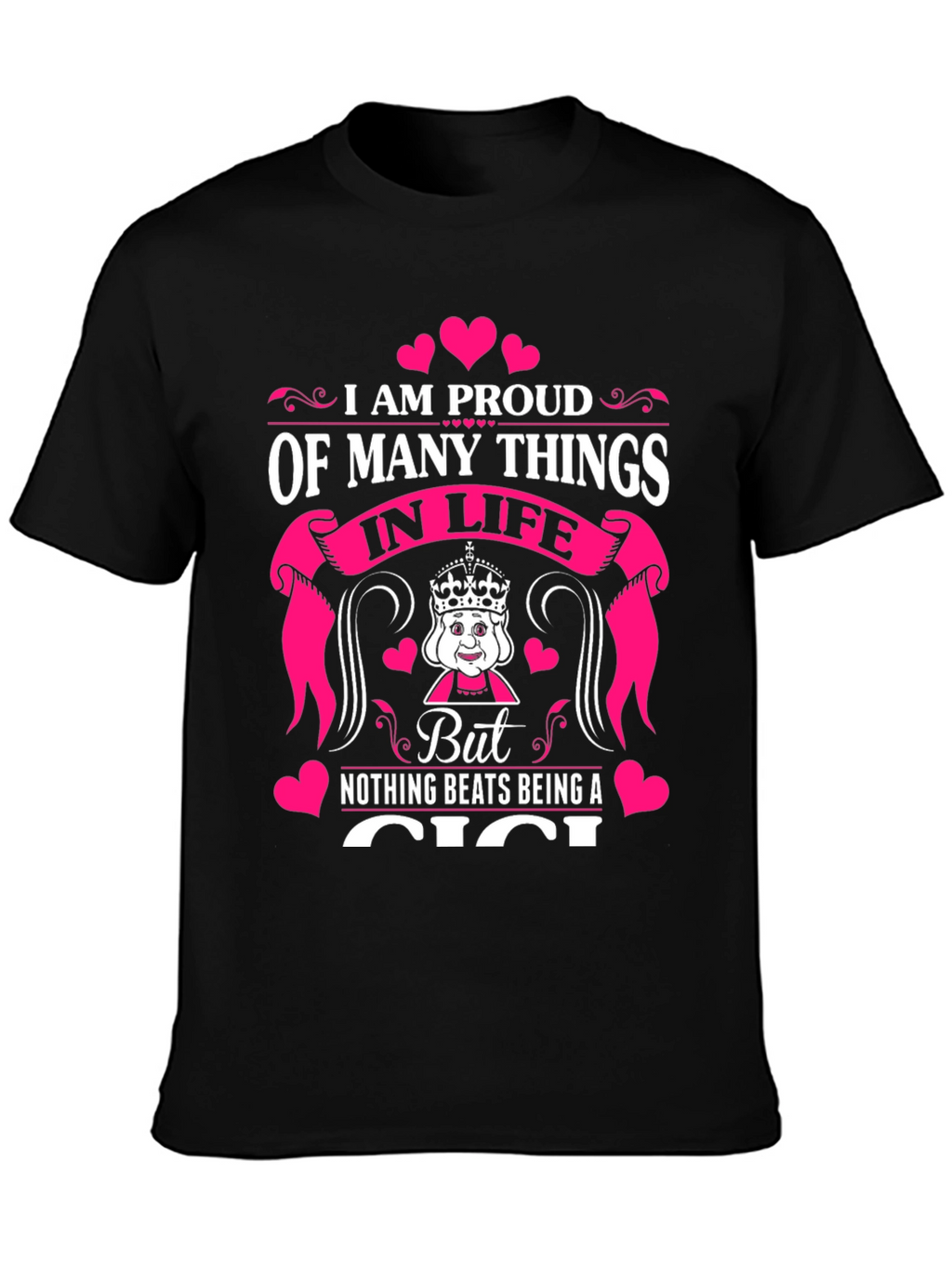 Proud Gigi Graphic T-Shirt - Black Cotton Blend