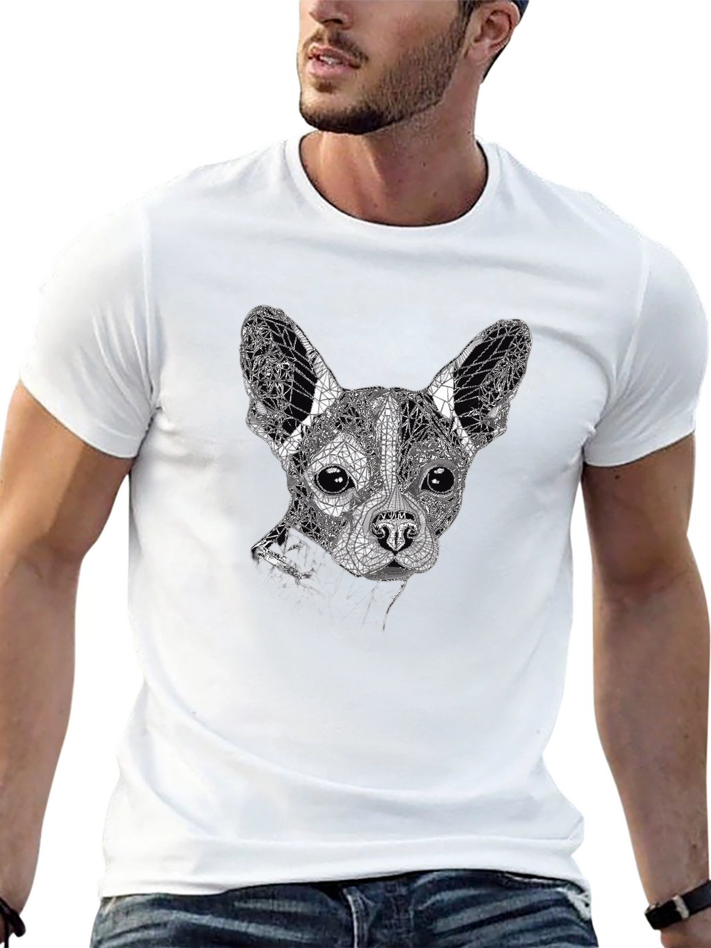 Geometric Dog Graphic Tee