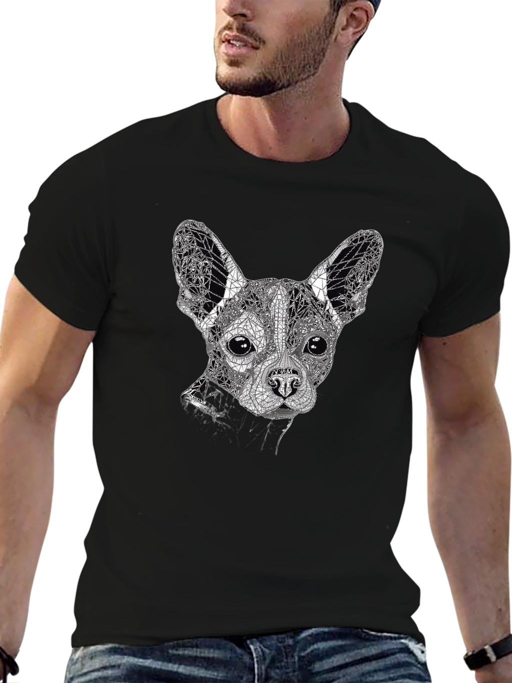 Geometric Dog Graphic Tee
