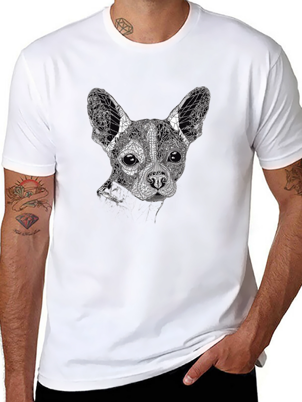 Geometric Dog Graphic Tee