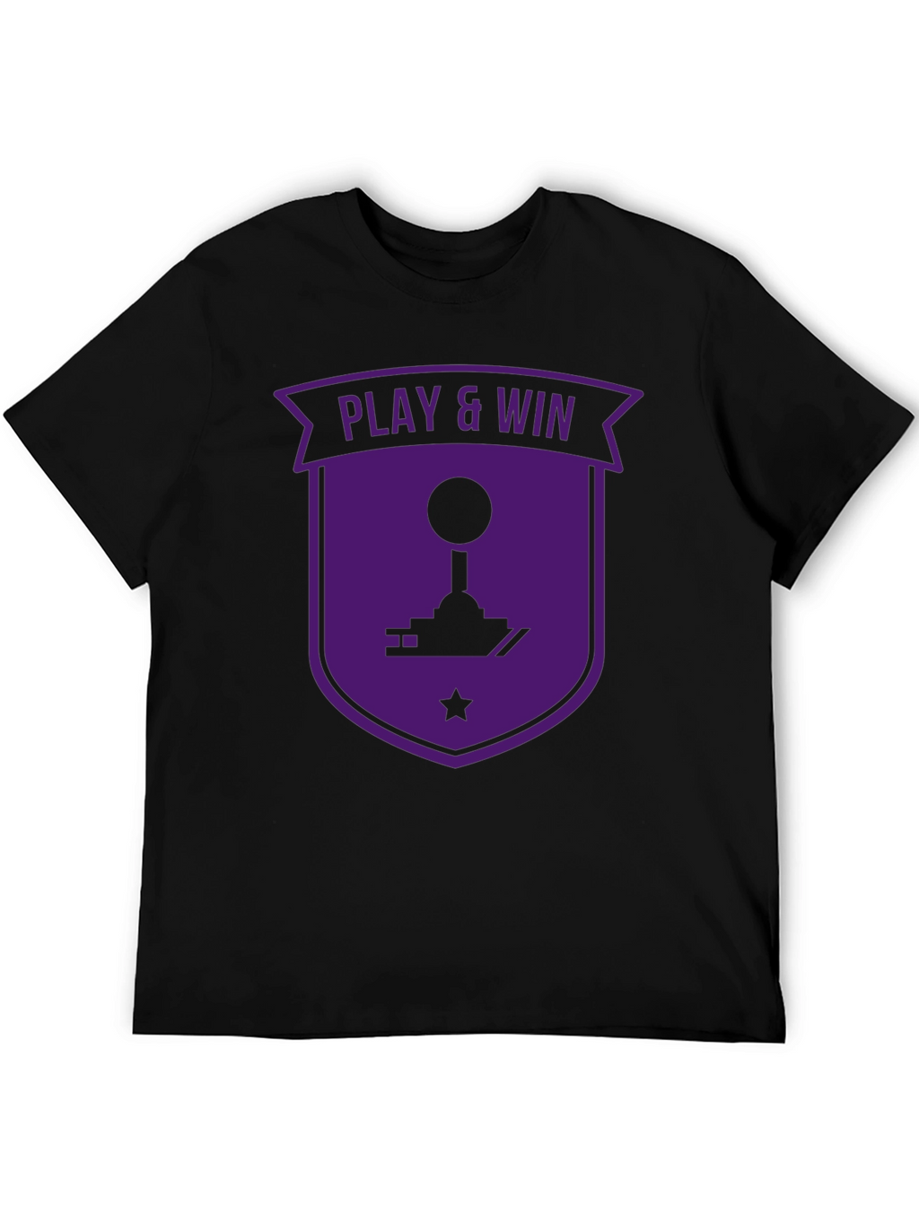 Play & Win Gaming T-Shirt - Black Purple Retro