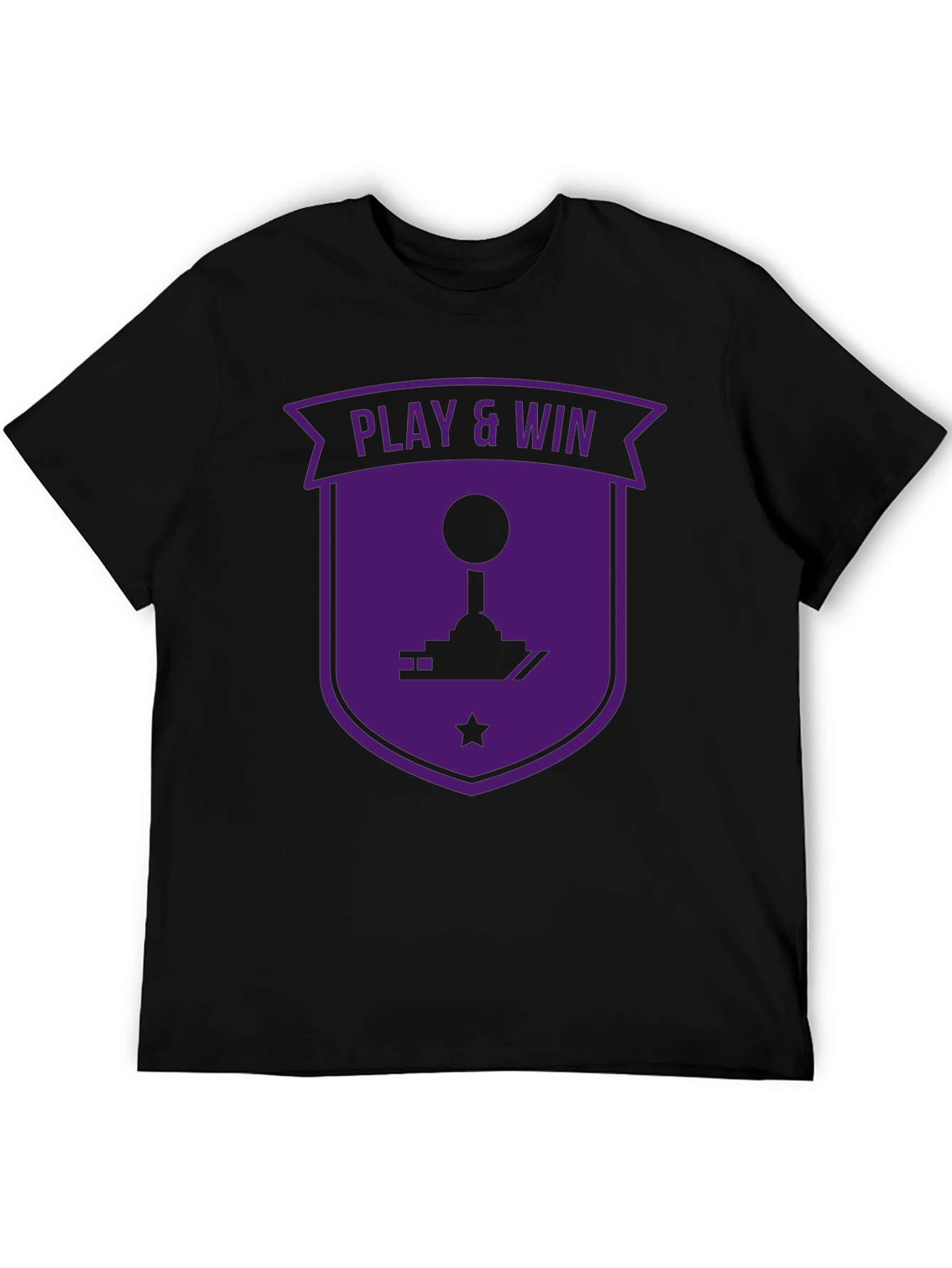Play & Win Gaming T-Shirt - Black Purple Retro