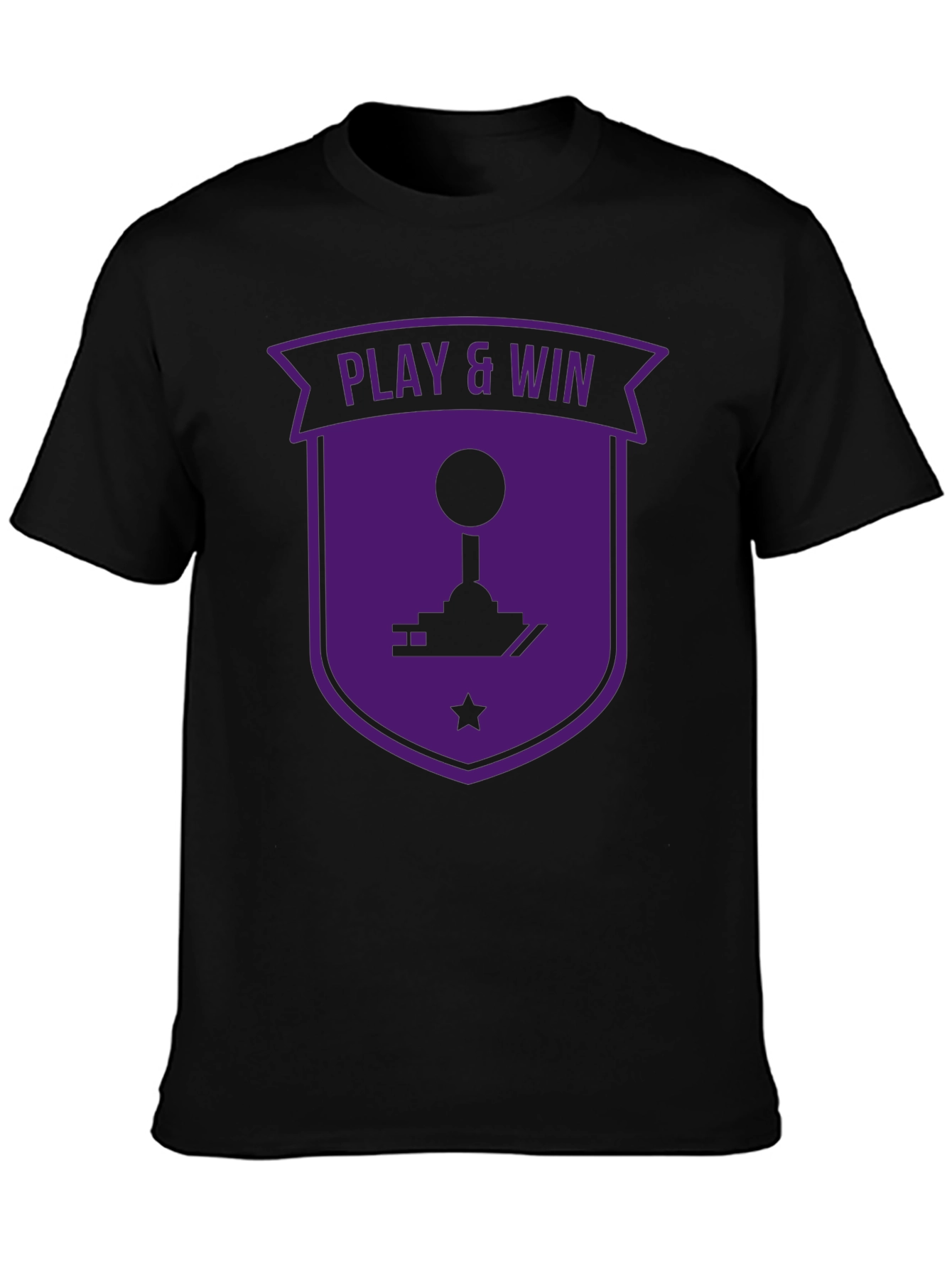Play & Win Gaming T-Shirt - Black Purple Retro