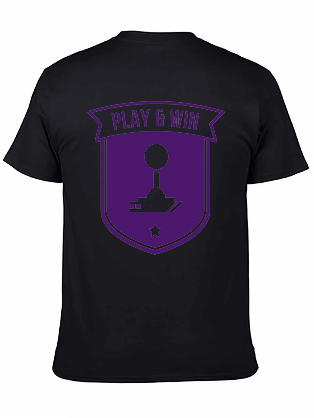 Play & Win Gaming T-Shirt - Black Purple Retro