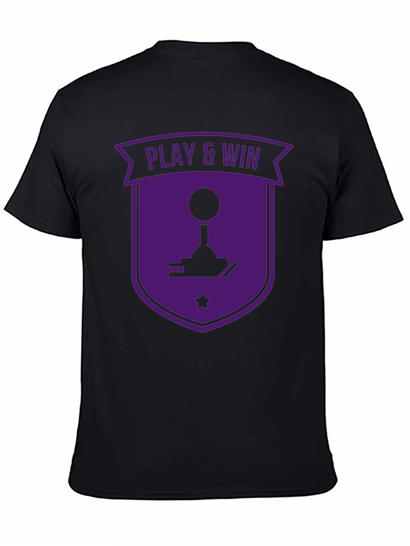 Play & Win Gaming T-Shirt - Black Purple Retro
