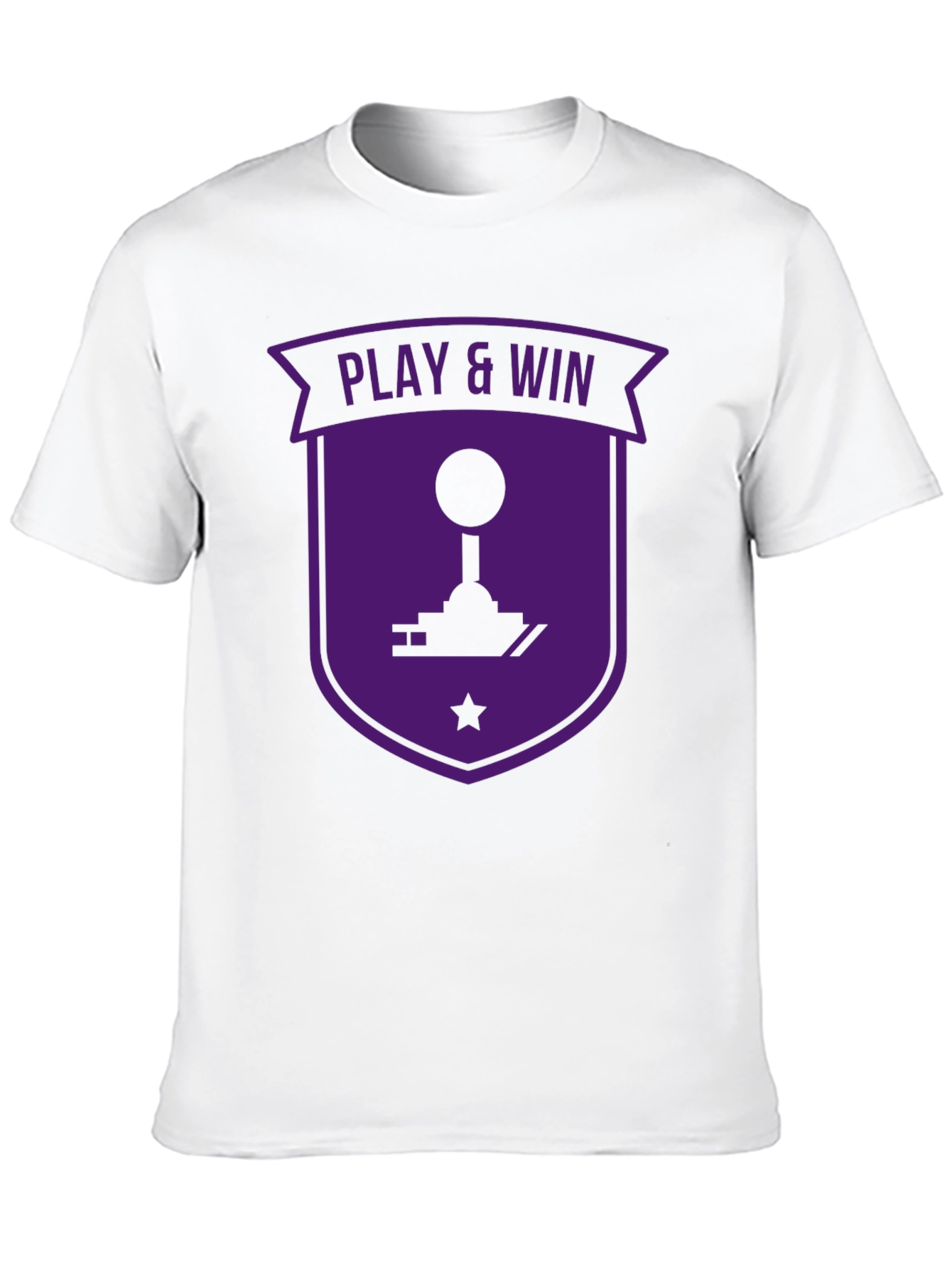 Play & Win Gaming T-Shirt - Black Purple Retro