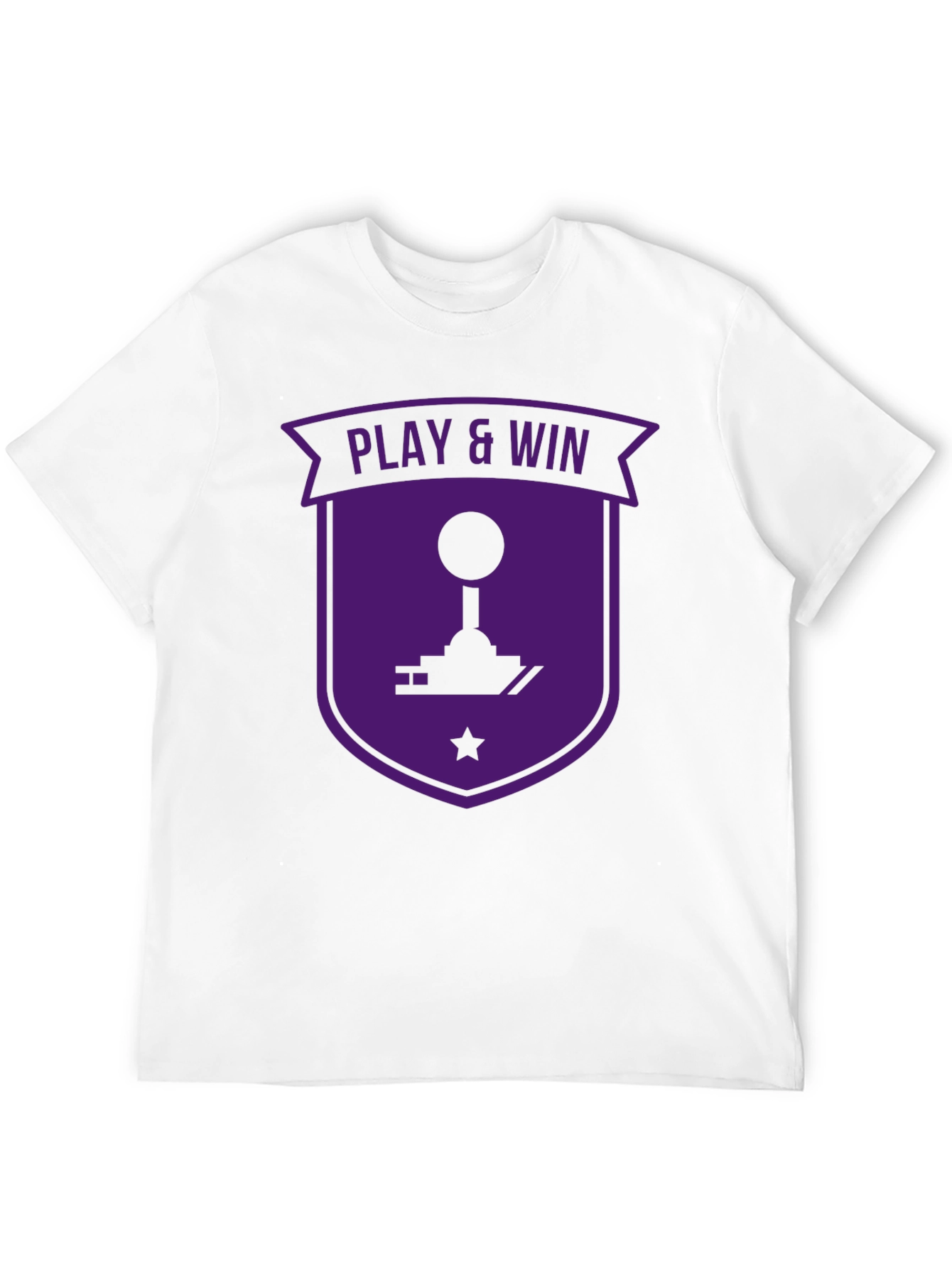 Play & Win Gaming T-Shirt - Black Purple Retro