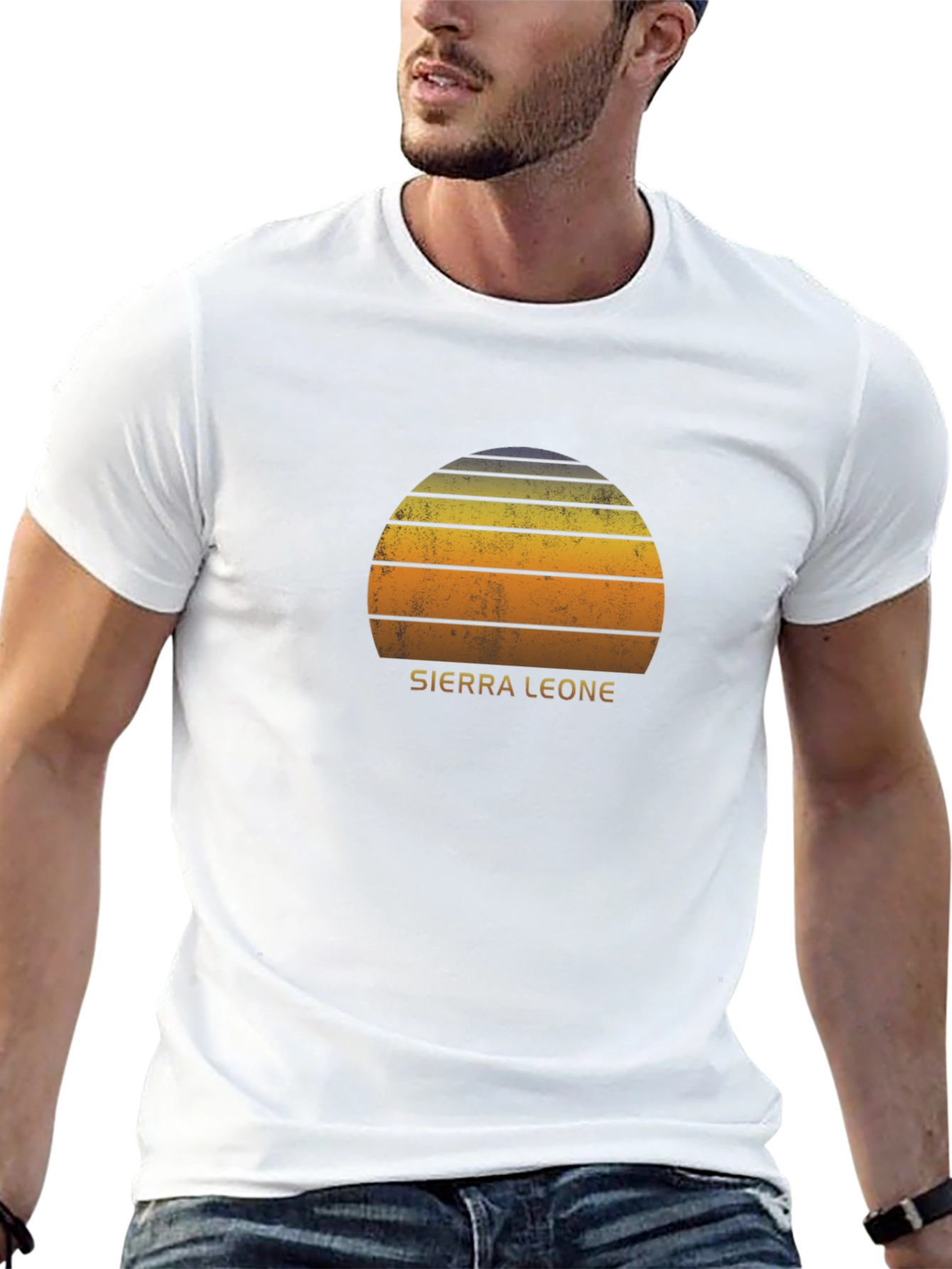 Sierra Leone Sunset T-Shirt - Retro Style