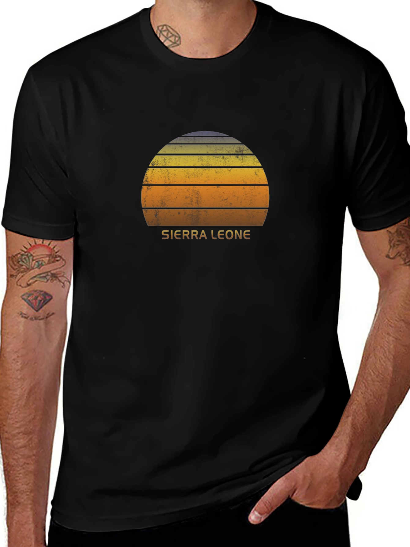Sierra Leone Sunset T-Shirt - Retro Style