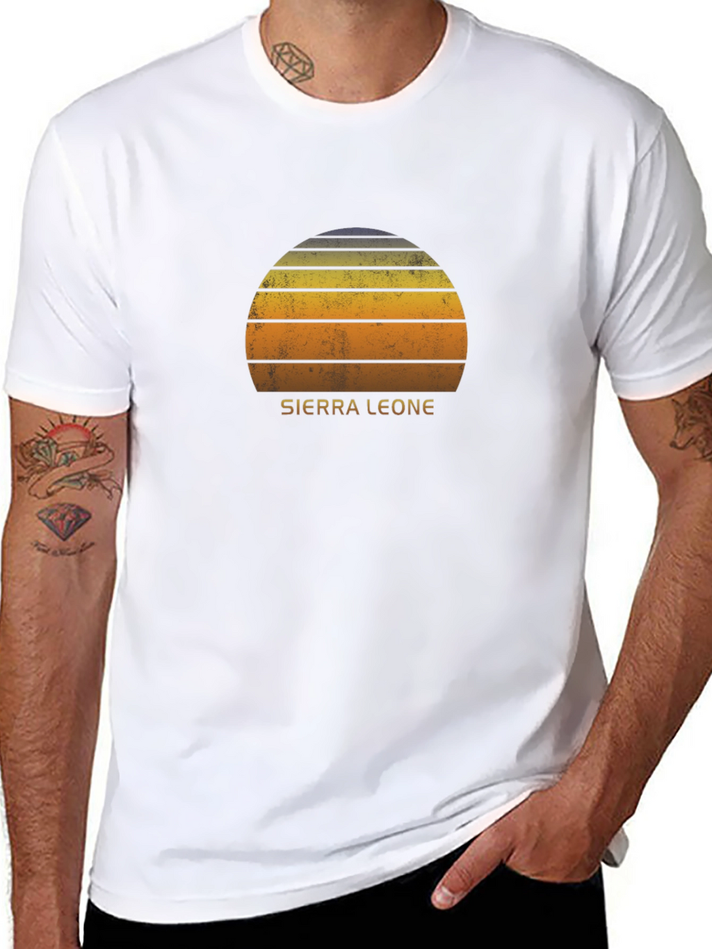 Sierra Leone Sunset T-Shirt - Retro Style