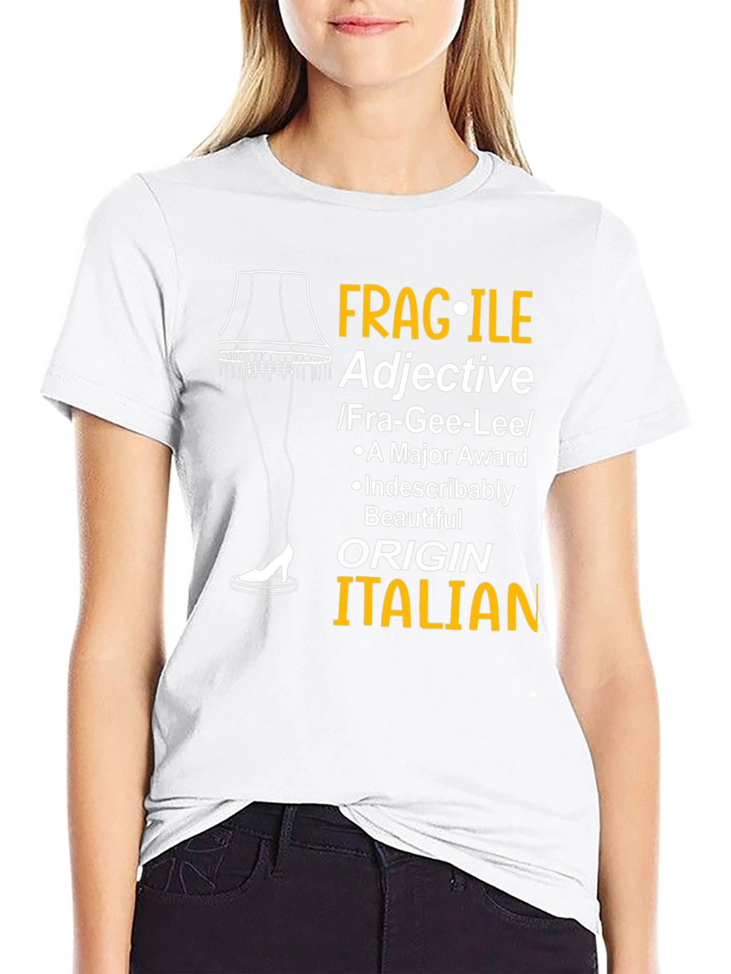 Fragile Adjective Leg Lamp Funny T-Shirt