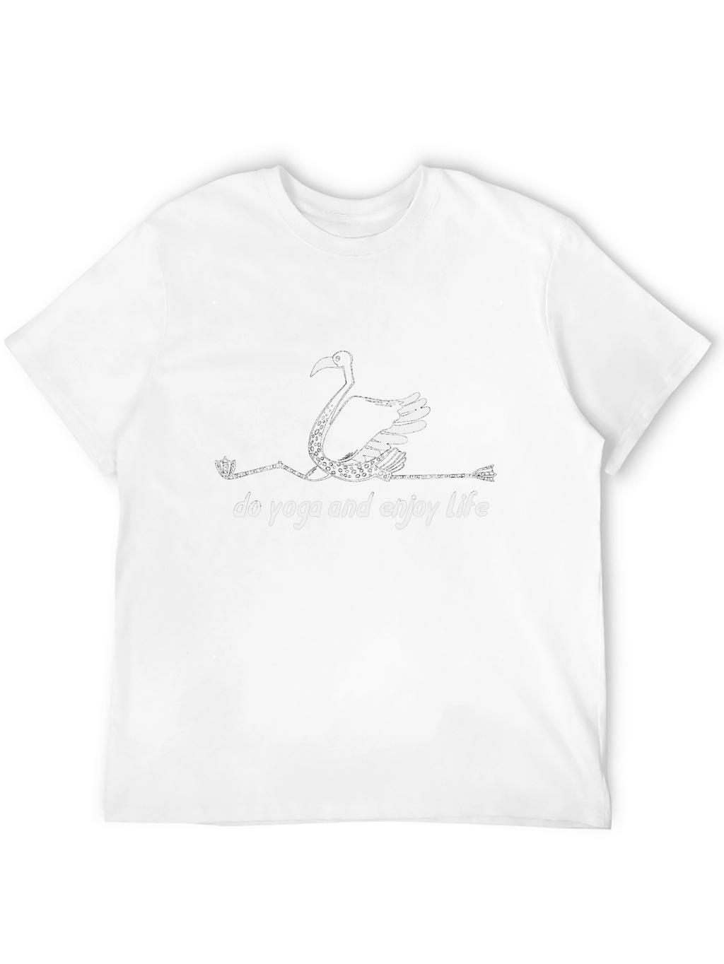 Yoga Flamingo Black T-Shirt - Enjoy Life