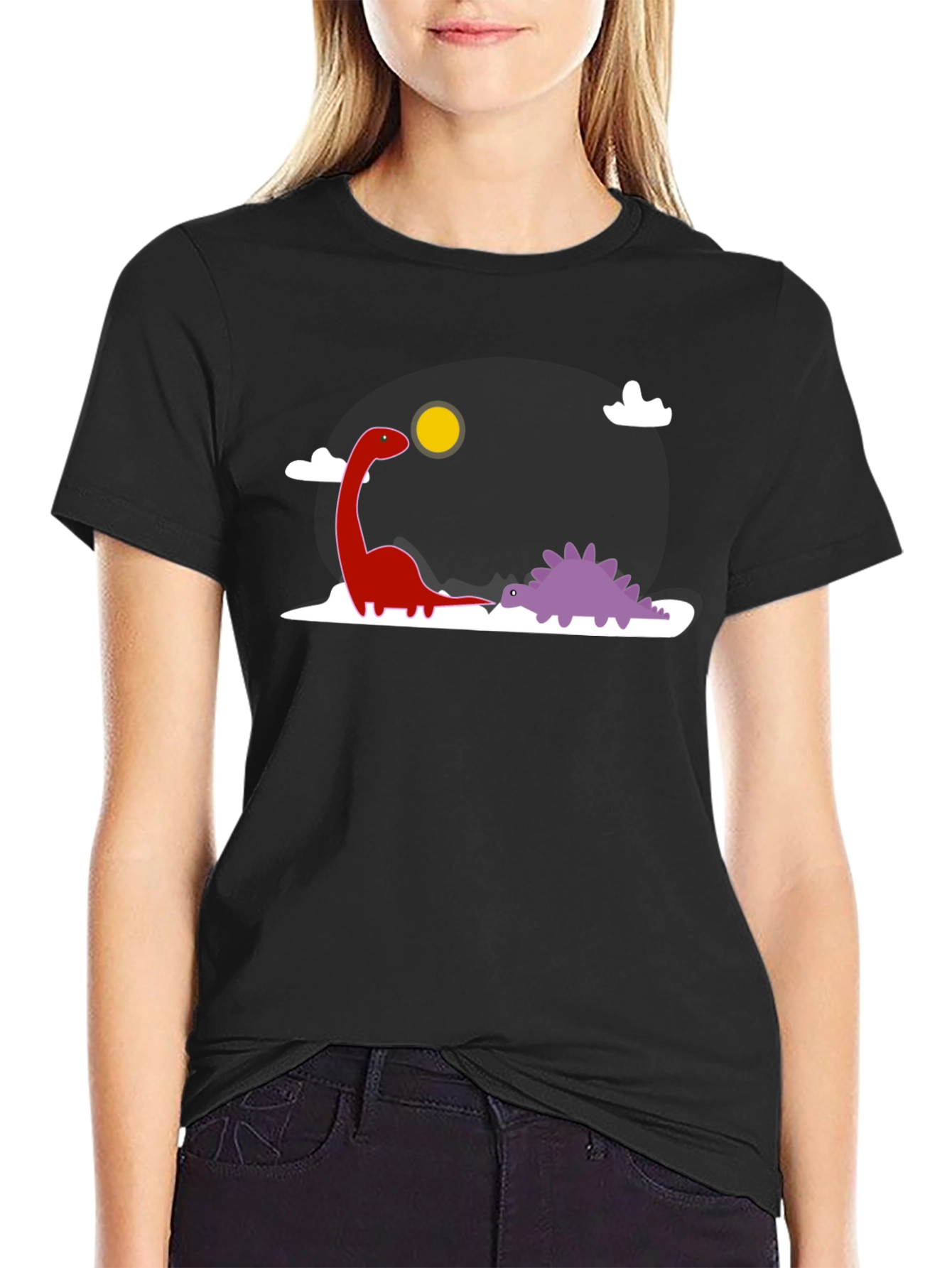 Dino Duo T-Shirt - Cute Cartoon Dinosaur Graphic Tee