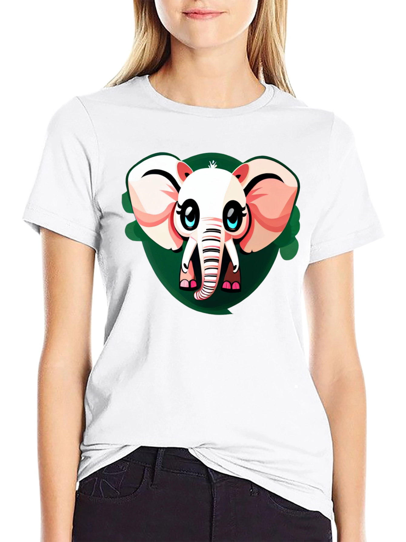 Cute Cartoon Elephant Graphic Tee